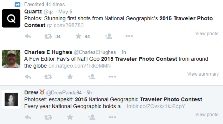 National Geographic Twitter Feed